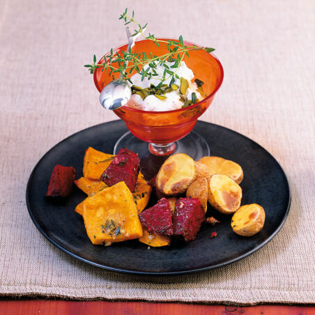 Kürbis und Rote Beten vom Blech Kürbis und Rote Beten vom Blech