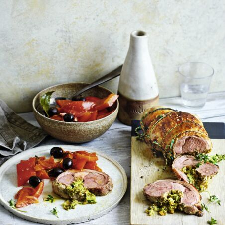 Putenrollbraten mit Peperonata Putenrollbraten mit Peperonata
