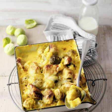 Kartoffel-Rosenkohl-Auflauf mit Huhn Kartoffel-Rosenkohl-Auflauf mit Huhn