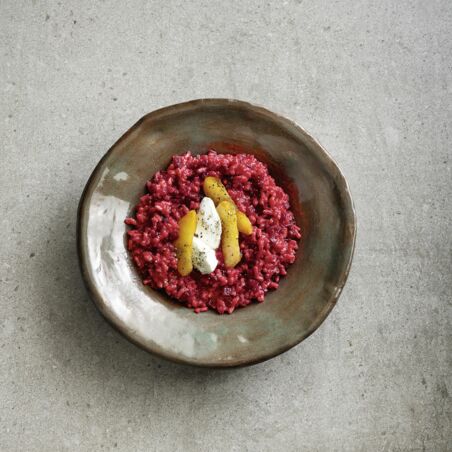 Rote-Bete-Risotto mit Chili-Äpfeln Rote-Bete-Risotto mit Chili-Äpfeln
