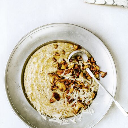 Polenta mit Pfifferlingen und Beurre noisette Polenta mit Pfifferlingen und Beurre noisette