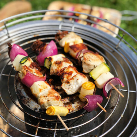 Hähnchen-Halloumi-Spieße Hähnchen-Halloumi-Spieße