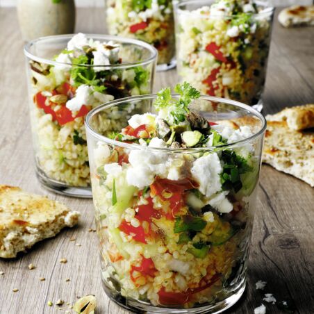 Bulgursalat mit Tomate und Feta Bulgursalat mit Tomate und Feta
