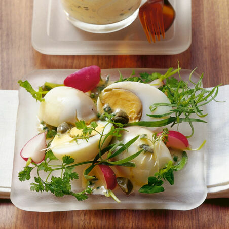 Soleier mit Kräutervinaigrette Soleier mit Kräutervinaigrette