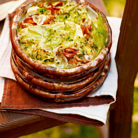 Fenchelgratin mit Champignons