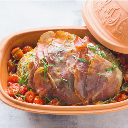 Hackbraten im Römertopf Hackbraten im Römertopf