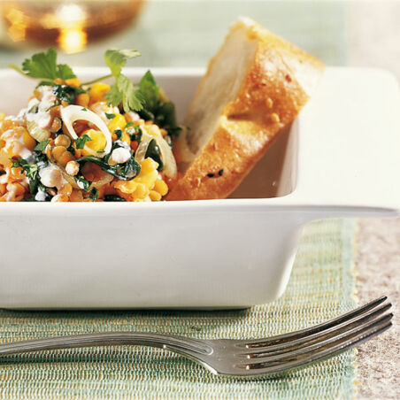 Spinat mit roten Linsen Spinat mit roten Linsen