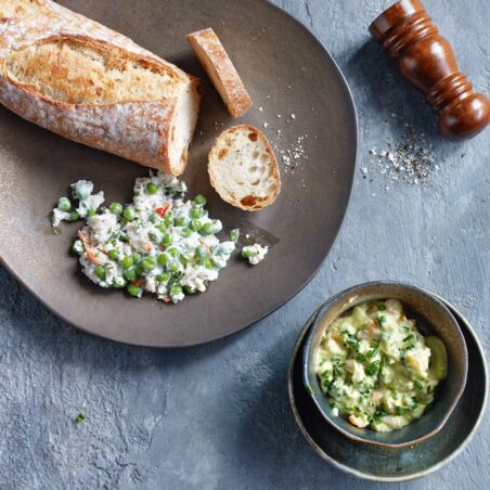 Flusskrebscreme mit Erbsen Flusskrebscreme mit Erbsen