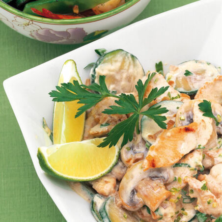 Puten-Zucchini-Geschnetzeltes Puten-Zucchini-Geschnetzeltes