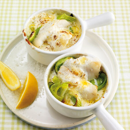 Lauch-Seelachs mit Kokos-Frischkäse Lauch-Seelachs mit Kokos-Frischkäse