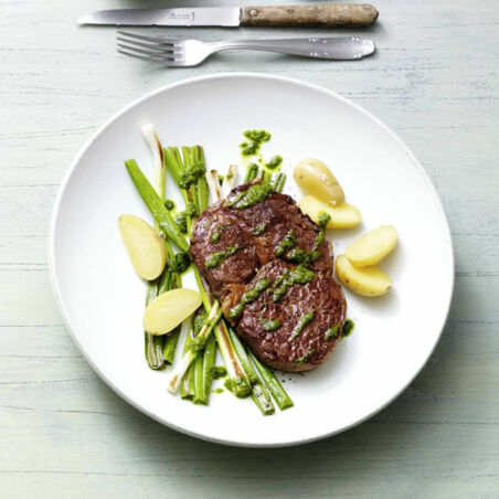 Rindersteak mit Bärlauchöl Rindersteak mit Bärlauchöl