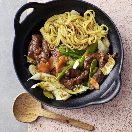 Chicorée-Rindfleisch-Wok