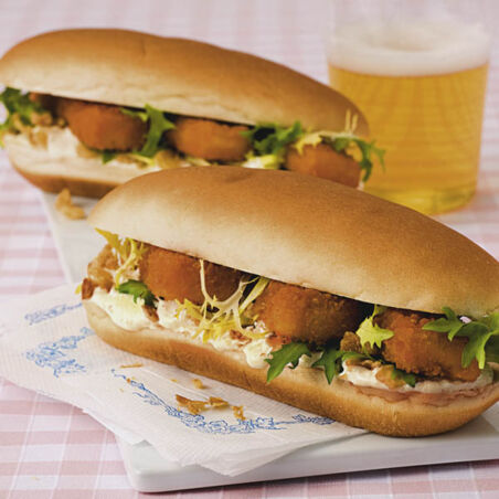 Fischstäbchen-Hot-Dog Fischstäbchen-Hot-Dog