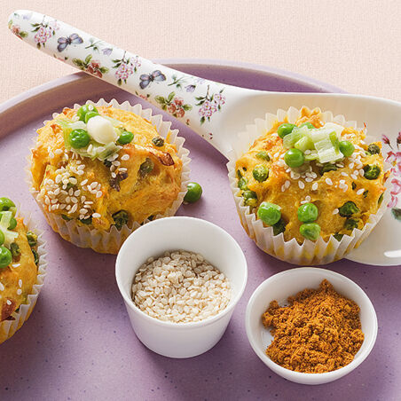Curry-Erbsen-Muffins Curry-Erbsen-Muffins