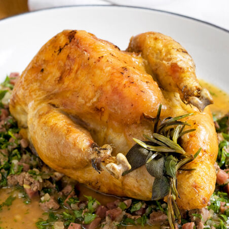 Perlhuhn mit würziger Sauce Perlhuhn mit würziger Sauce