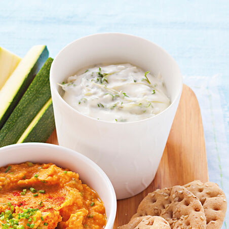 Gemüsesticks mit Kresse-Frischkäse-Dip Gemüsesticks mit Kresse-Frischkäse-Dip