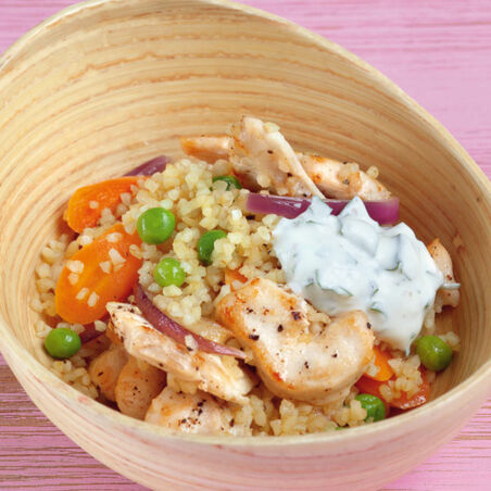 Bulgur-Hähnchen-Pfanne Bulgur-Hähnchen-Pfanne