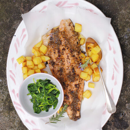 Lachsforelle mit Würzöl Lachsforelle mit Würzöl