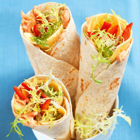 Wraps mit Paprikafüllung Wraps mit Paprikafüllung