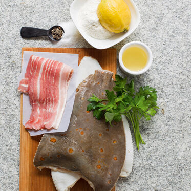 Scholle mit Speck Scholle mit Speck