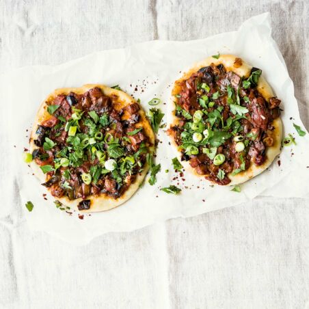 Auberginen-Pizza türkische Art Auberginen-Pizza türkische Art