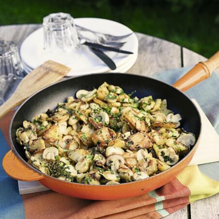 Kartoffelgröstl mit Pilzen