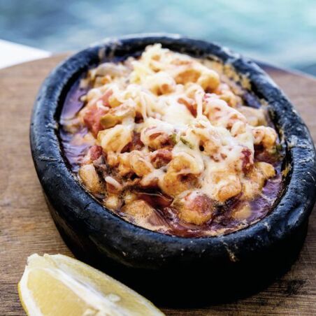 ÜBERBACKENE GARNELEN ÜBERBACKENE GARNELEN