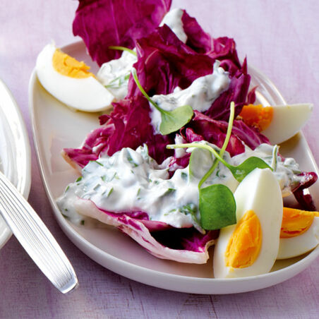 Radicchio mit Portulakjoghurt Radicchio mit Portulakjoghurt
