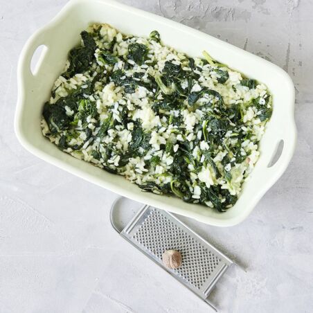 Spinatrisotto aus dem Ofen Spinatrisotto aus dem Ofen