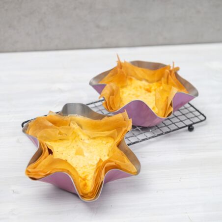 Filoteigkörbchen mit Ziegenkäse-Füllung Filoteigkörbchen mit Ziegenkäse-Füllung