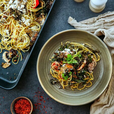 Feta Pasta mit Grünkohl Feta Pasta mit Grünkohl