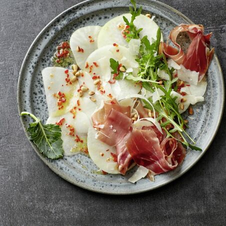 Kohlrabi-Rucola-Carpaccio Kohlrabi-Rucola-Carpaccio