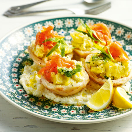 Knollensellerie mit Kartoffeln, Lachs und Estragon Knollensellerie mit Kartoffeln, Lachs und Estragon