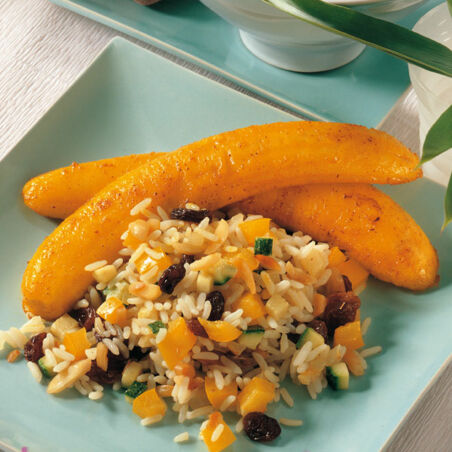 Rosinenreis mit Zucchini und Paprika Rosinenreis mit Zucchini und Paprika