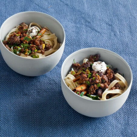 Petersilienhackfleisch mit Joghurt Petersilienhackfleisch mit Joghurt
