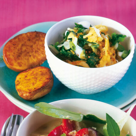 Curry-Mangold mit Würzkartoffeln Curry-Mangold mit Würzkartoffeln