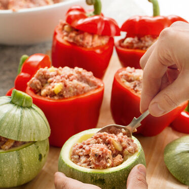 Gemüse mit Hackfleischfüllung Gemüse mit Hackfleischfüllung