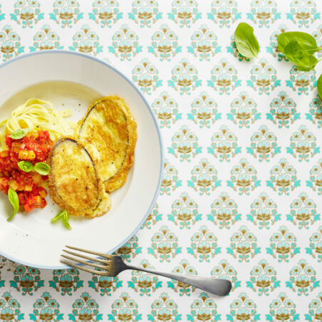 Auberginen-Piccata mit Tagliatelle Auberginen-Piccata mit Tagliatelle