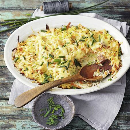 Gemüseraspel-Auflauf mit Weizen Gemüseraspel-Auflauf mit Weizen