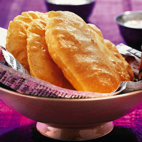 Frittierte Poori-Brote Frittierte Poori-Brote