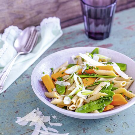 One-Pot-Pasta mit Süßkartoffeln One-Pot-Pasta mit Süßkartoffeln