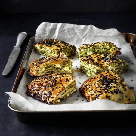 Fetaküchlein mit Rucola und Orange Fetaküchlein mit Rucola und Orange