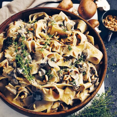 Cremige Pasta mit Pilzen Cremige Pasta mit Pilzen