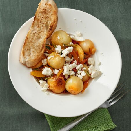 Schmorzwiebeln mit Feta Schmorzwiebeln mit Feta