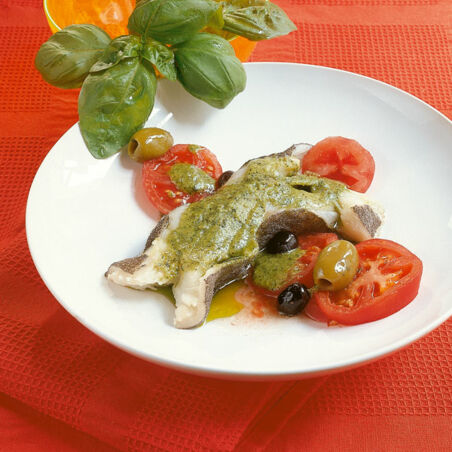 Heilbutt mit Pesto Heilbutt mit Pesto
