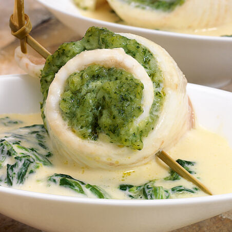 Seezungenröllchen mit Champagner Seezungenröllchen mit Champagner