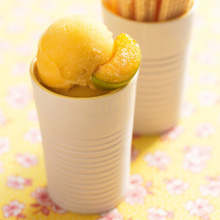 Sorbet von Reneklode und Vanille Sorbet von Reneklode und Vanille