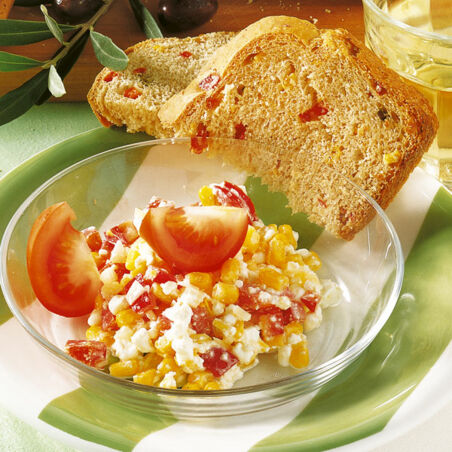 Hüttenkäse-Mais-Brot - Rezept für den Brotbackautomat Hüttenkäse-Mais-Brot - Rezept für den Brotbackautomat