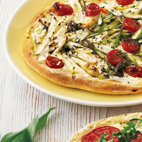 Spargel-Pizza grünweiß Spargel-Pizza grünweiß