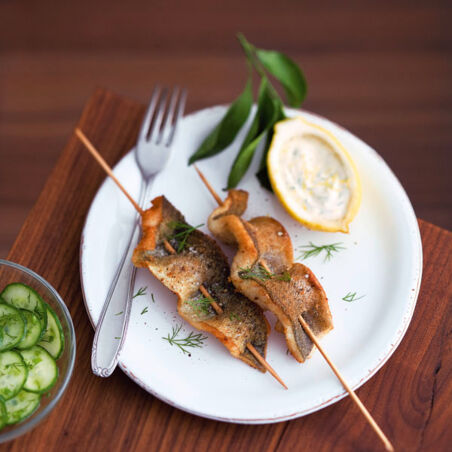 Forellenfilets mit Zitronenmayonnaise Forellenfilets mit Zitronenmayonnaise